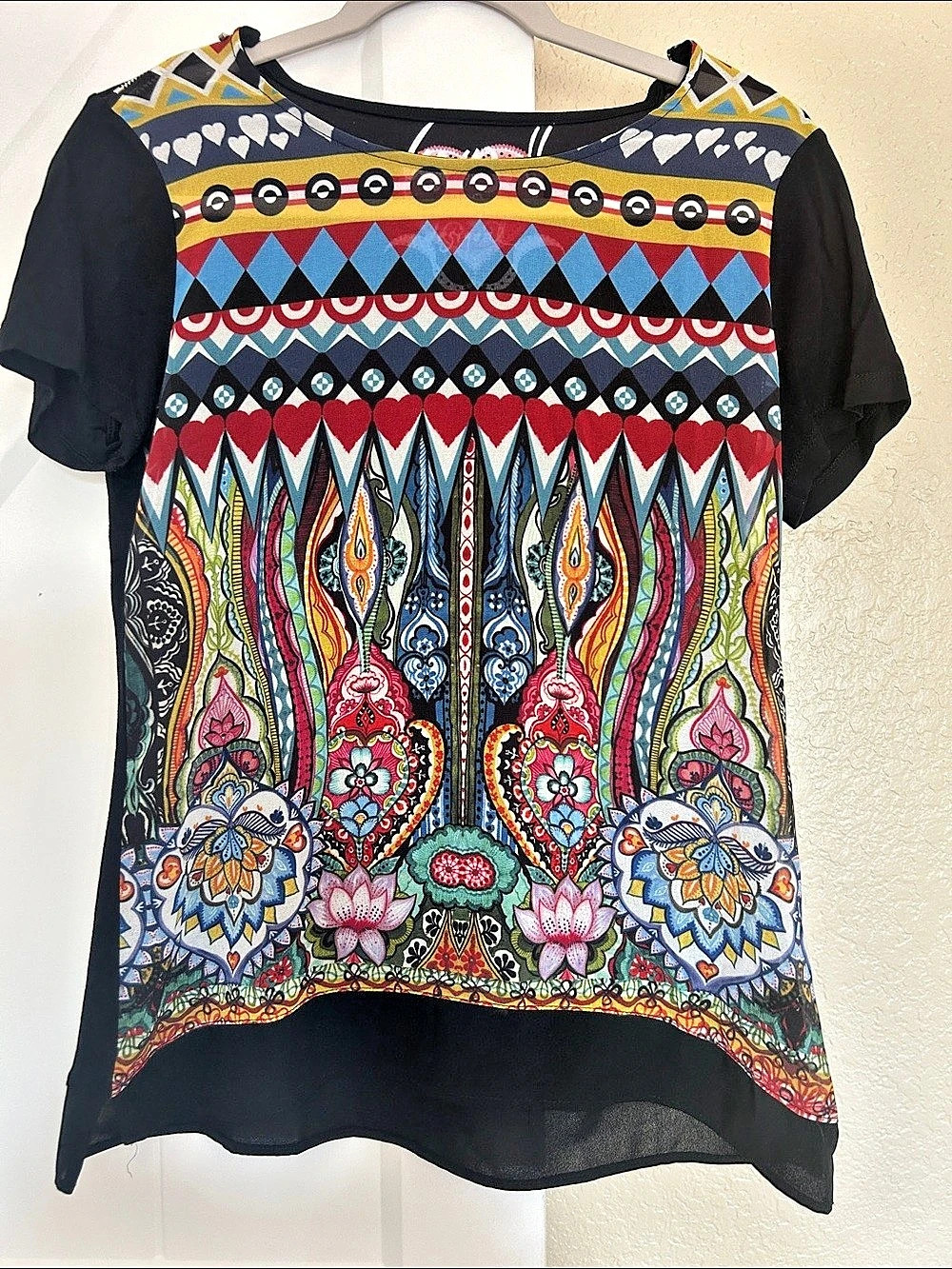 Desigual Women's Short Sleeve Geometric Top